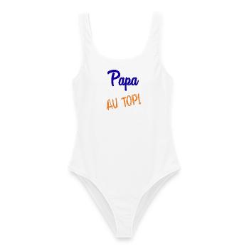 PAPA - Frauen Badeanzug - Weiß - Vorne - AI Model Female 172 dark (172cm)