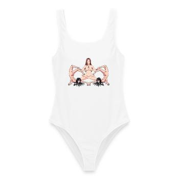 Yoga Erotik nackte Frauen nackt Yoga Yogi - Frauen Badeanzug - Weiß - Vorne - AI Model Female 172 dark (172cm)
