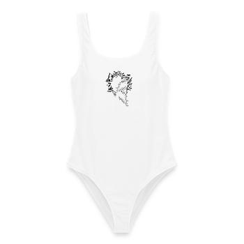 Musical Notes Music Musicians Clefs Sheet Music - Women's Swimsuit - white - Front - AI Model Female 172 dark (172cm)