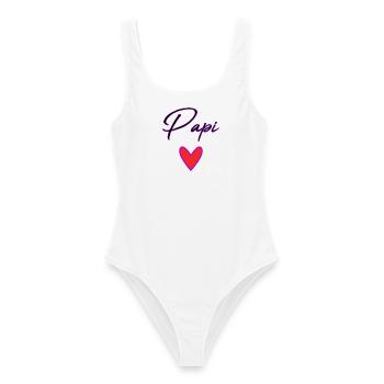 PAPY. PAPA. FÊTE DES PÈRES. BONNE FÊTE PAPA - Maillot de bain femme - blanc - Devant - AI Model Female 172 dark (172cm)