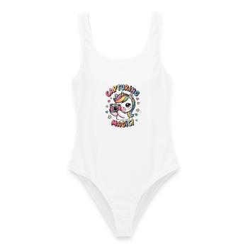 Capturer la magie ! - Maillot de bain femme - blanc - Devant - AI Model Female 172 dark (172cm)
