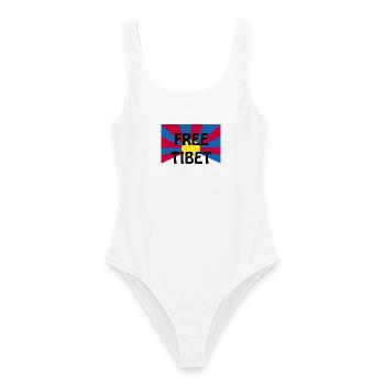free tibet - Frauen Badeanzug - Weiß - Vorne - AI Model Female 172 dark (172cm)