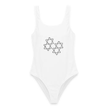Hexa Design - Women's Swimsuit - white - Front - AI Model Female 172 dark (172cm)