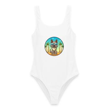 Berger Picard Dog Breed Cartoon Sunglasses Beach - Women's Swimsuit - white - Front - AI Model Female 172 dark (172cm)