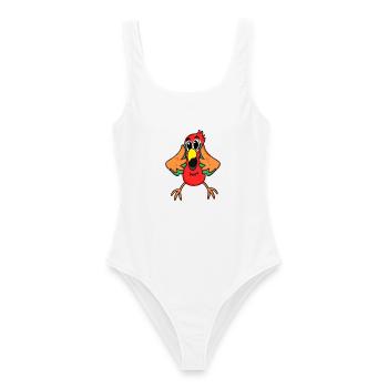 Jungle de perroquet - Maillot de bain femme - blanc - Devant - AI Model Female 172 dark (172cm)