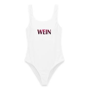 Wein - Frauen Badeanzug - Weiß - Vorne - AI Model Female 172 dark (172cm)