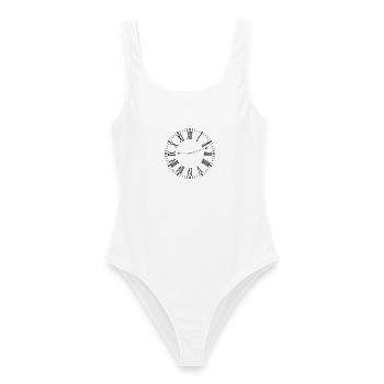Roman clock - Women's Swimsuit - white - Front - AI Model Female 172 dark (172cm)
