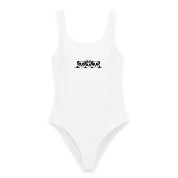 Family Pandas 2 parents 2 children - Women's Swimsuit - white - Front - AI Model Female 172 dark (172cm)