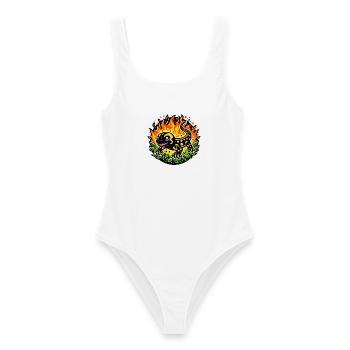 Fire salamander - Women's Swimsuit - white - Front - AI Model Female 172 dark (172cm)