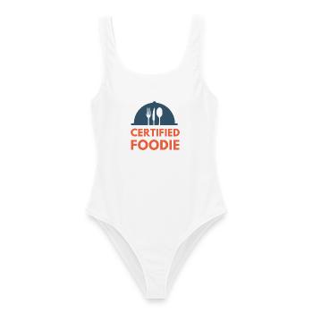 certified food lover Essen Foodie - Frauen Badeanzug - Weiß - Vorne - AI Model Female 172 dark (172cm)
