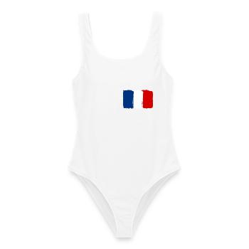 Frankreich Flagge used look - Frauen Badeanzug - Weiß - Vorne - AI Model Female 172 dark (172cm)