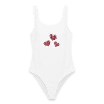 HEILIGER VALENTINSTAG. ICH LIEBE DICH. ICH LIEBE DICH. LIEBE. LIEBE - Frauen Badeanzug - Weiß - Vorne - AI Model Female 172 dark (172cm)