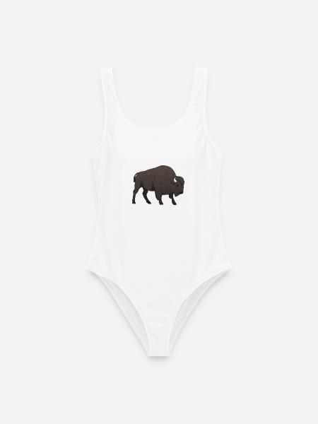 Bison Büffel - Frauen Badeanzug - Weiß