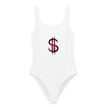 Dollarzeichen Dollar Geld Symbol - Frauen Badeanzug - Weiß - Vorne - AI Model Female 172 dark (172cm)