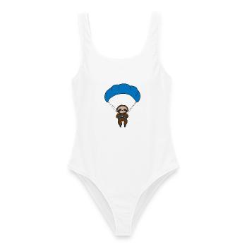 Sloth Paraglider - Frauen Badeanzug - Weiß - Vorne - AI Model Female 172 dark (172cm)