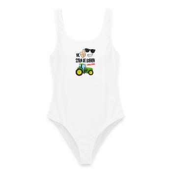 farmers protest with enough is enough for the farmers - Women's Swimsuit - white - Front - AI Model Female 172 dark (172cm)