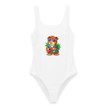 Drôle Cochon D’Inde Lunettes De Soleil De Plage D’été Hawaïen - Maillot de bain femme - blanc - Devant - AI Model Female 172 dark (172cm)