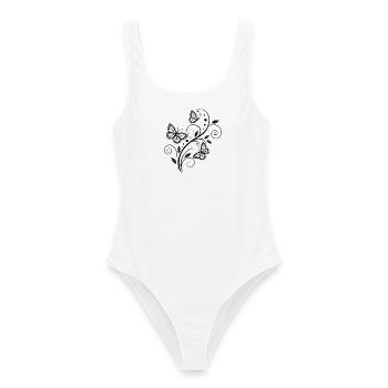 Butterfly Ornament - Women's Swimsuit - white - Front - AI Model Female 172 dark (172cm)