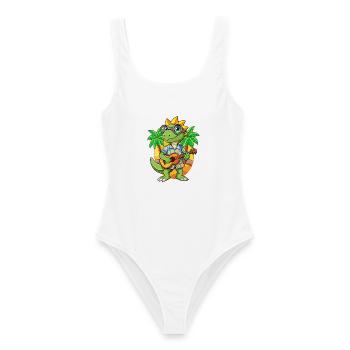Lunettes de soleil de plage d’été Funny Lizard Hawaiian - Maillot de bain femme - blanc - Devant - AI Model Female 172 dark (172cm)
