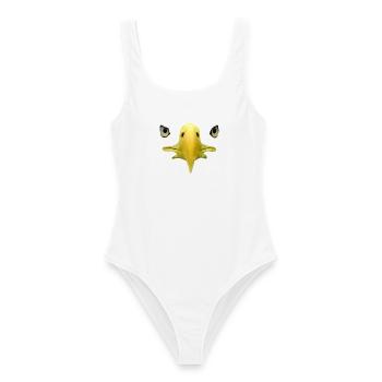 Beak, eyes of bald eagle, falconry - Women's Swimsuit - white - Front - AI Model Female 172 dark (172cm)