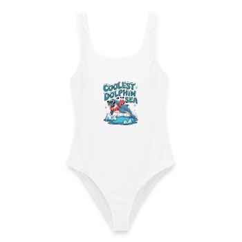 Le dauphin le plus cool de la mer - Maillot de bain femme - blanc - Devant - AI Model Female 172 dark (172cm)