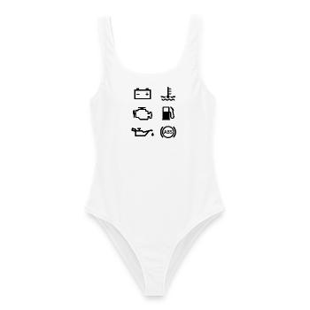 Car lights - Women's Swimsuit - white - Front - AI Model Female 172 dark (172cm)