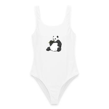 Großer Panda Süßer Pandabär Tierfreund - Frauen Badeanzug - Weiß - Vorne - AI Model Female 172 dark (172cm)