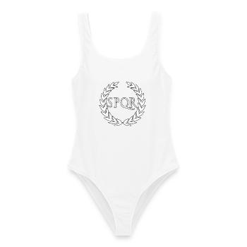Roemer Rom Roemisch SPQR WEISS - Frauen Badeanzug - Weiß - Vorne - AI Model Female 172 dark (172cm)