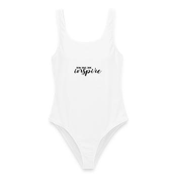 DREAM. CREATE. SHARE. inspire - Women's Swimsuit - white - Front - AI Model Female 172 dark (172cm)
