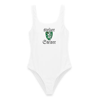 Stolzer Steirer Wappen Steiermark Spruch Geschenk - Frauen Badeanzug - Weiß - Vorne - AI Model Female 172 dark (172cm)