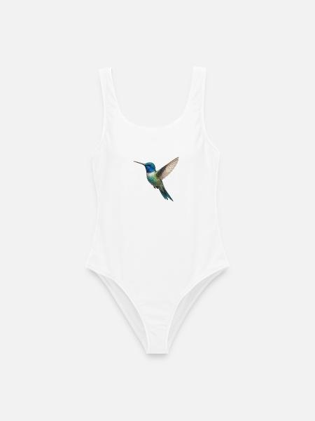 Kolibri – Leichtigkeit in Farben - Frauen Badeanzug - Weiß