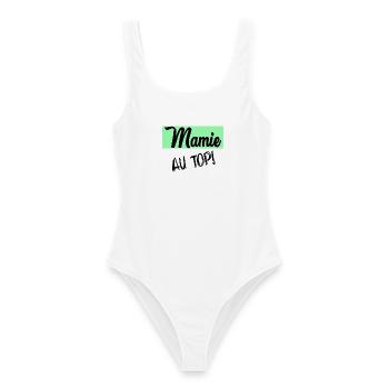 MAMIE. GRAND-MERE. FÊTE DES MÈRES - Maillot de bain femme - blanc - Devant - AI Model Female 172 dark (172cm)