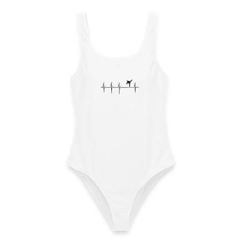 mein herz schlägt für kampfsport - Frauen Badeanzug - Weiß - Vorne - AI Model Female 172 dark (172cm)