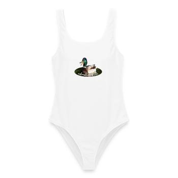 Ente Stockente - Frauen Badeanzug - Weiß - Vorne - AI Model Female 172 dark (172cm)