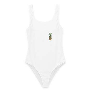 Ananas | Pineapple - Frauen Badeanzug - Weiß - Vorne - AI Model Female 172 dark (172cm)