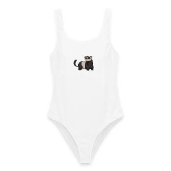 Ferret Frettchen - Frauen Badeanzug - Weiß - Vorne - AI Model Female 172 dark (172cm)