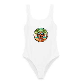 Ungarische Vizsla Hunderasse Cartoon Sonnenbrille Strand - Frauen Badeanzug - Weiß - Vorne - AI Model Female 172 dark (172cm)