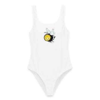 Hummel xxl Biene Wespe Fliege Hornisse Insekt - Frauen Badeanzug - Weiß - Vorne - AI Model Female 172 dark (172cm)