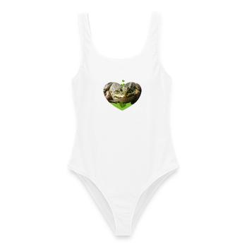 Frosch Kröte Frösche Prinz - Frauen Badeanzug - Weiß - Vorne - AI Model Female 172 dark (172cm)
