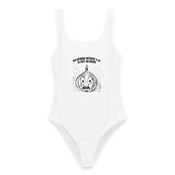 Oignon Math Pi - Maillot de bain femme - blanc - Devant - AI Model Female 172 dark (172cm)