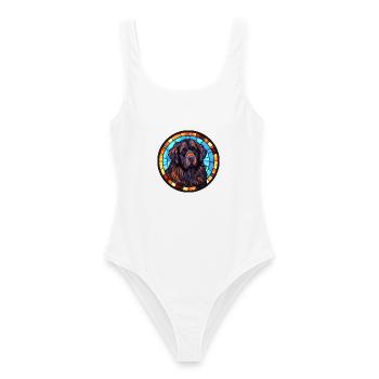 Neufundländer Hunderasse Buntes Glas Buntes Wate - Frauen Badeanzug - Weiß - Vorne - AI Model Female 172 dark (172cm)
