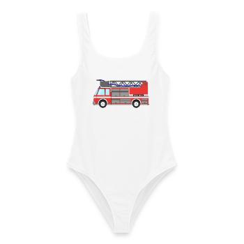 Fire engine Fire engine - Women's Swimsuit - white - Front - AI Model Female 172 dark (172cm)