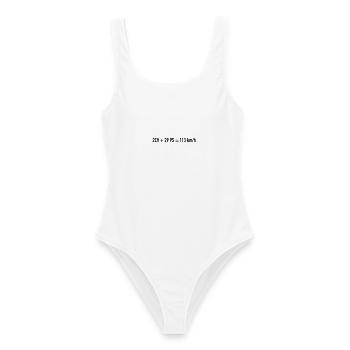 Ente + 29PS = 113km/h Shirt Geschenk Spruch - Frauen Badeanzug - Weiß - Vorne - AI Model Female 172 dark (172cm)