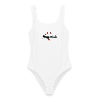 RETIREMENT. COLLEAGUE. RETIREMENT. RETIRED. RETIREMENT. - Women's Swimsuit - white - Front - AI Model Female 172 dark (172cm)