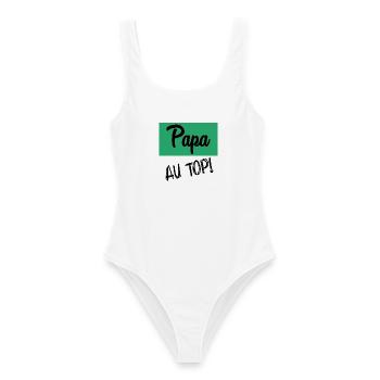 PAPA - Frauen Badeanzug - Weiß - Vorne - AI Model Female 172 dark (172cm)
