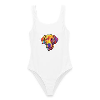 Rhodesian Ridgeback Hunderasse Cartoon Kawaii Illus - Frauen Badeanzug - Weiß - Vorne - AI Model Female 172 dark (172cm)