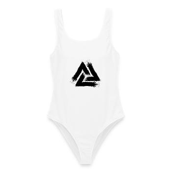 Valknut Symbol Schwarz Symbol Keltisches Symbol - Frauen Badeanzug - Weiß - Vorne - AI Model Female 172 dark (172cm)