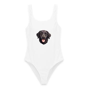 Lockig beschichteter Retriever Hund Rasse Aquarell Cartoo - Frauen Badeanzug - Weiß - Vorne - AI Model Female 172 dark (172cm)