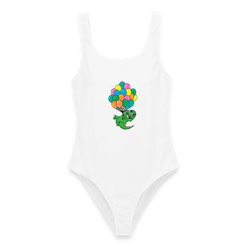 Baby Dinosaurier Luftballon - Frauen Badeanzug - Weiß - Vorne - AI Model Female 172 dark (172cm)