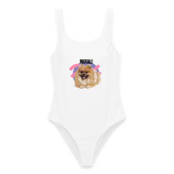 Spitz Hund Comic lustig - Frauen Badeanzug - Weiß - Vorne - AI Model Female 172 dark (172cm)